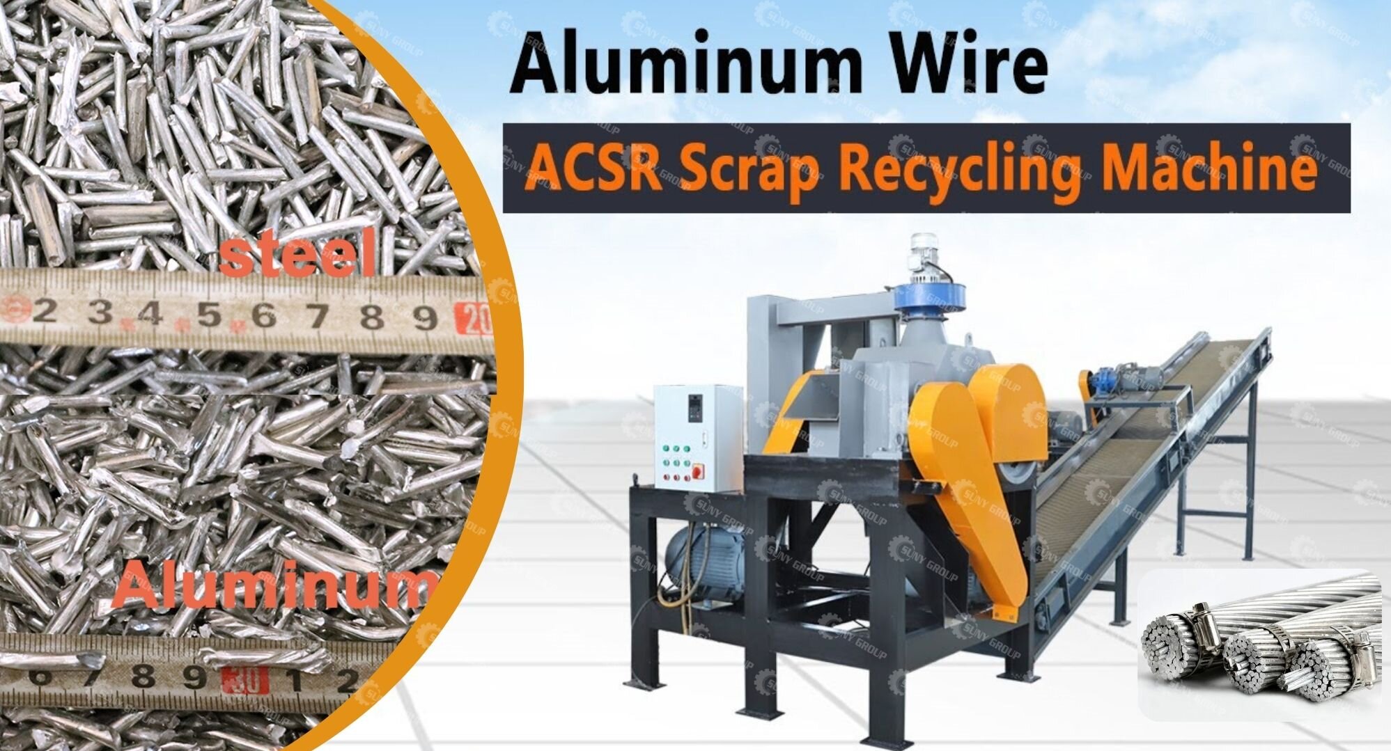 Aluminum Wire ACSR Waste Recycling Machine